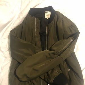 Zara Green Bomber Jacket